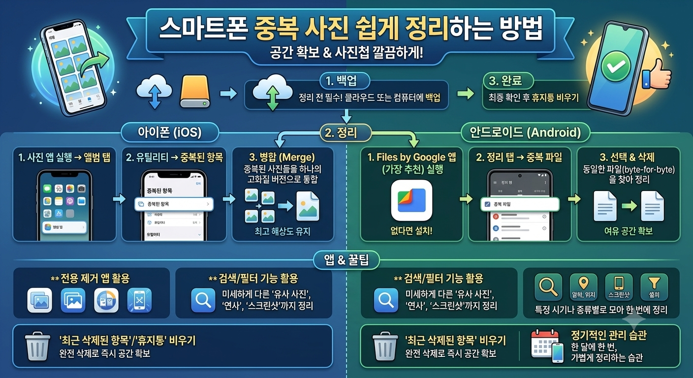 스마트폰 중복 사진 쉽게 정리하는 방법 썸네일