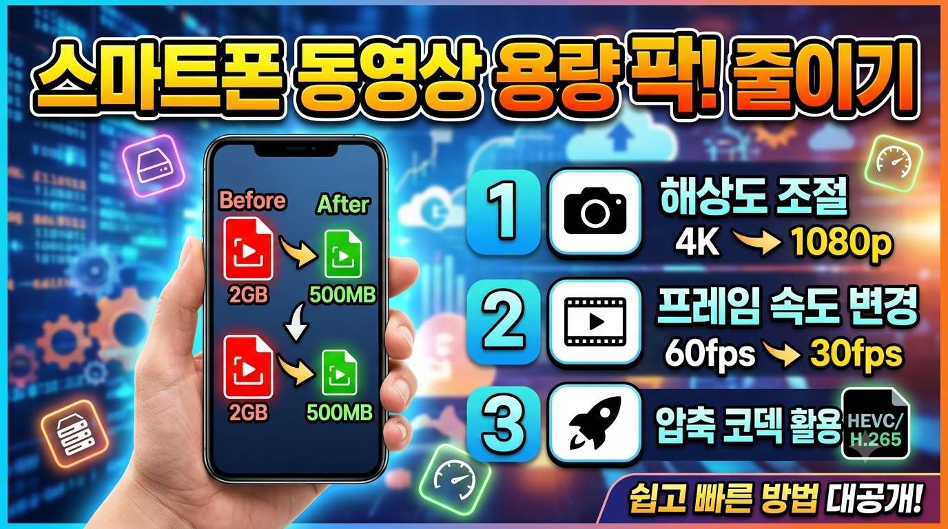 스마트폰 동영상 용량 줄이는 방법 썸네일